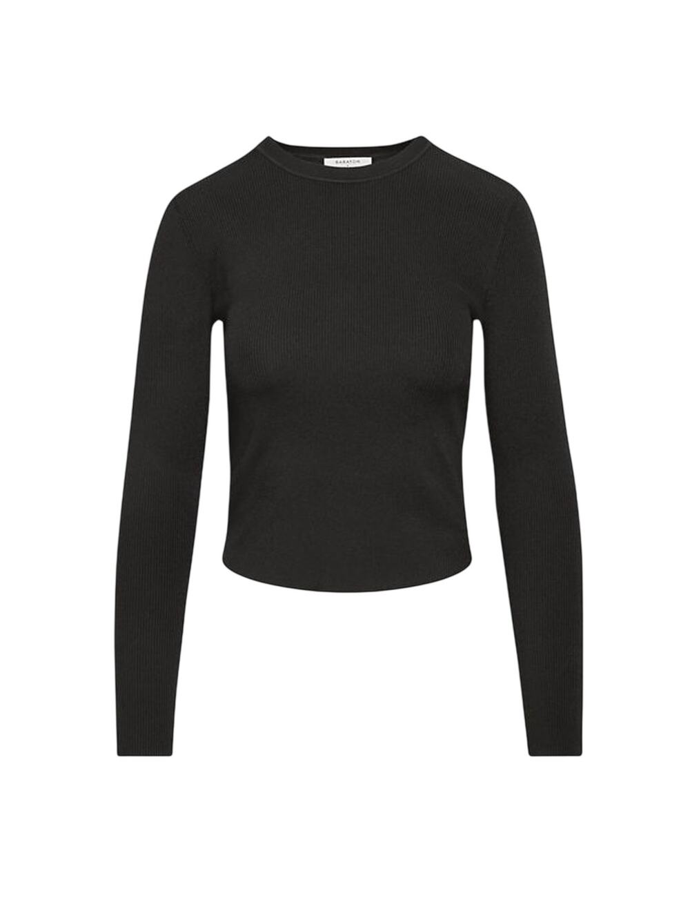 Babaton Ribbed Black Tisch Long Sleeve Top Size M